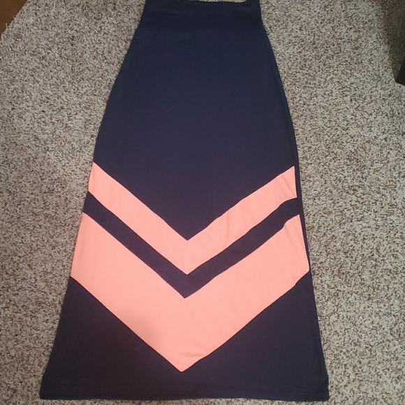 Navy and Coral Maxi Skirt : Rue 21 - Picture 2 of 2